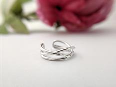 Braided Midi Ring in Sterling Silver