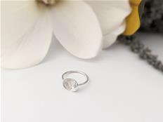 Minimalist Stacking Star Dust Dome Ring in Sterling Silver