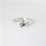 Orchid ring in sterling silver with amethyst - Engagement ring