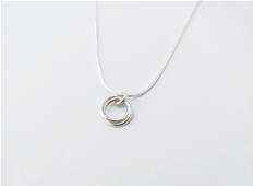 Infinity knot Pendant in Sterling Silver - Small, circle, round loop necklace with chain