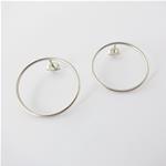 Large loop earrings in sterling silver