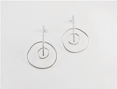 Double loop post earrings in sterling silver 