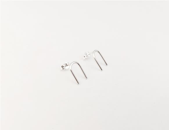 Modern Arc Earrings in sterling silver